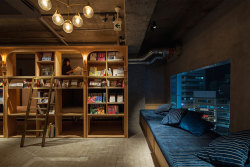 letslivlavlaf:  Bookstore-Themed Tokyo Hotel