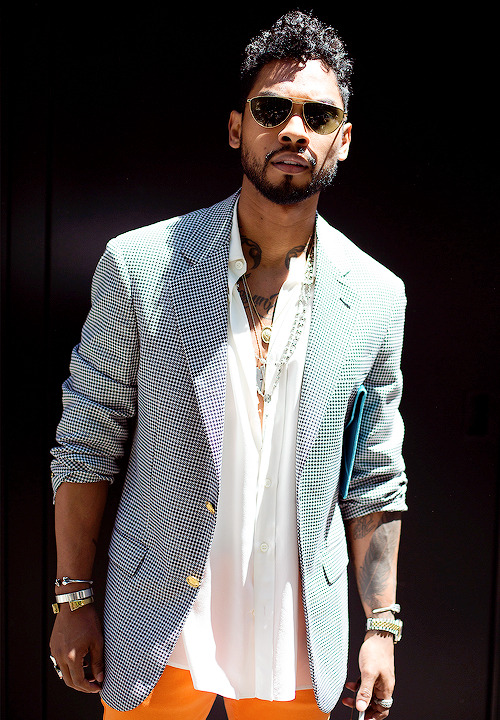 celebritiesofcolor:  Miguel at the Dolce & Gabbana SS2016 show in Milan during fashion week.