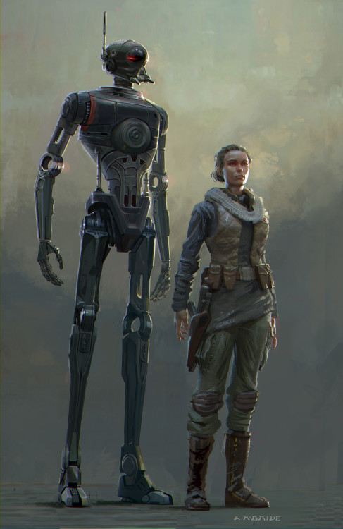 theamazingdigitalart: Early K2SO and Jyn Erso Concept Rogue One: A Star Wars Story 2016 by Aaron McB