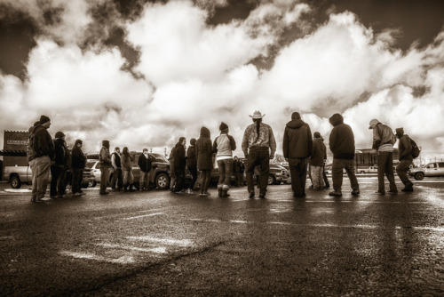                                     “IdelNoMore Round Dance”A crowd forms into a Round Dance during 