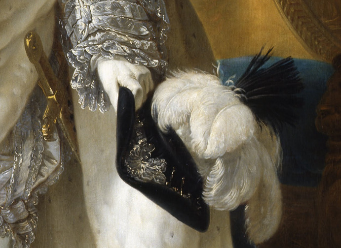 tiny-librarian:  Details of the portrait of Louis XVI in his coronation robes by