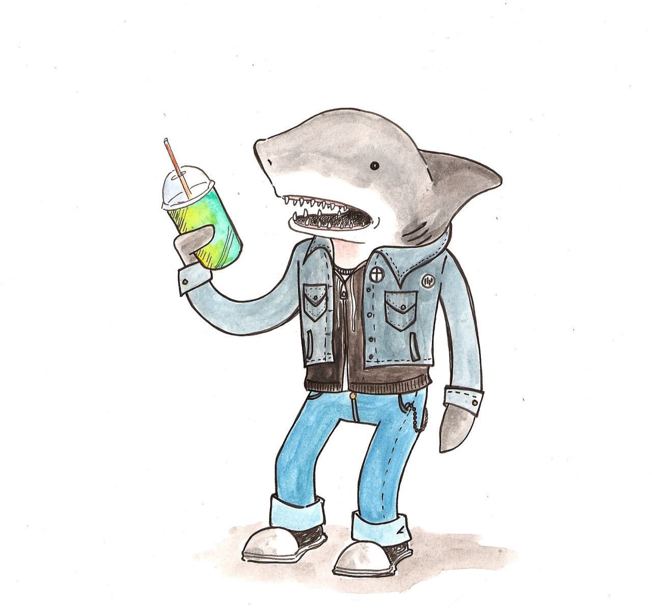 fuckyeahsharks:  Sharky Shark and Shark Suit, by Ali Jersey  Sharks