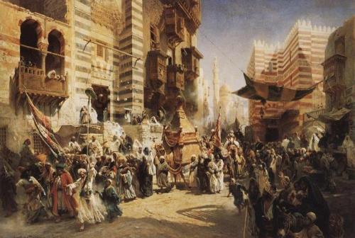 The handing over of the Sacred Carpet in Cairo, 1876, Konstantin MakovskySize: 214x315 cmMedium: oil