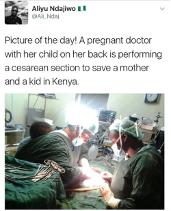 quasi-fluent:  lagonegirl: WOW! This I don’t know her name but this is truly amazing!  #blackwomen #BlackGirlMagic  Her name is  Swabra Swaleh Breik, and there is more to the story.   She saved the mother and the baby.  Her son was sick Her partner