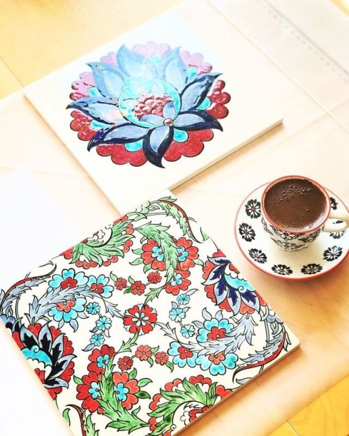 My first tile works #artwork #mywork #mydesign (Dilara Yarcı Art Studio)https://www.instagram.com/p