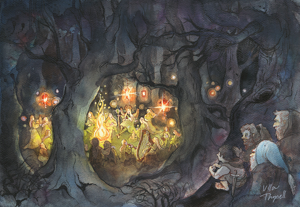 ullathynell:I’ve been posting some of my old Tolkien themed watercolor illustrations