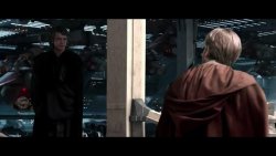 scificity:  This was the last time they spoke as friends. Anakin is standing in the dark, Obi-wan is standing in the lighthttp://scificity.tumblr.com