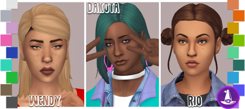 simthing-clever: Liliili-sims Witching Hour Hair Dump Defaults &amp; extras. Meshes required. (p