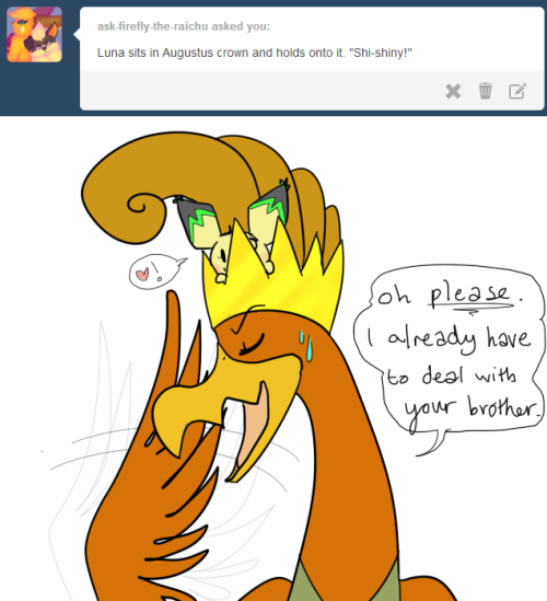 ask-firefly-the-raichu:  “Shiny!” >:T  Hnnng <3