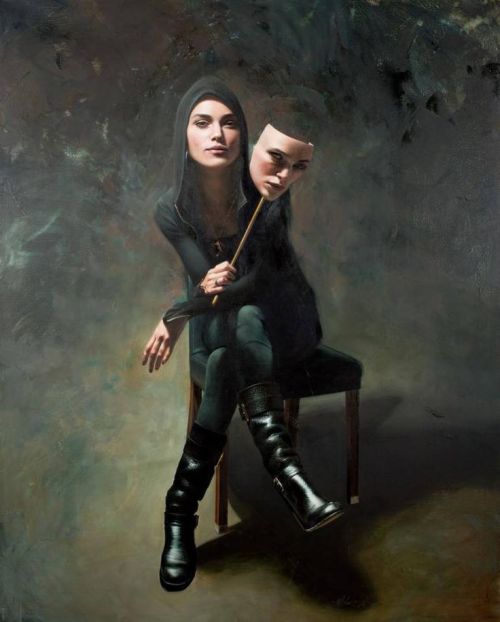 crossconnectmag:  Mitch Griffiths (born in Nuneaton in 1971) uses a traditional, almost forgotten style of painting, inspired by the light and composition of Old Master paintings, but he uses this style to depict the issues concerning 21st-century British