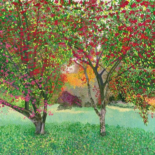 huariqueje:Spindle Trees , Forde Abbey Gardens    -    Susan EntwistleBritish, b