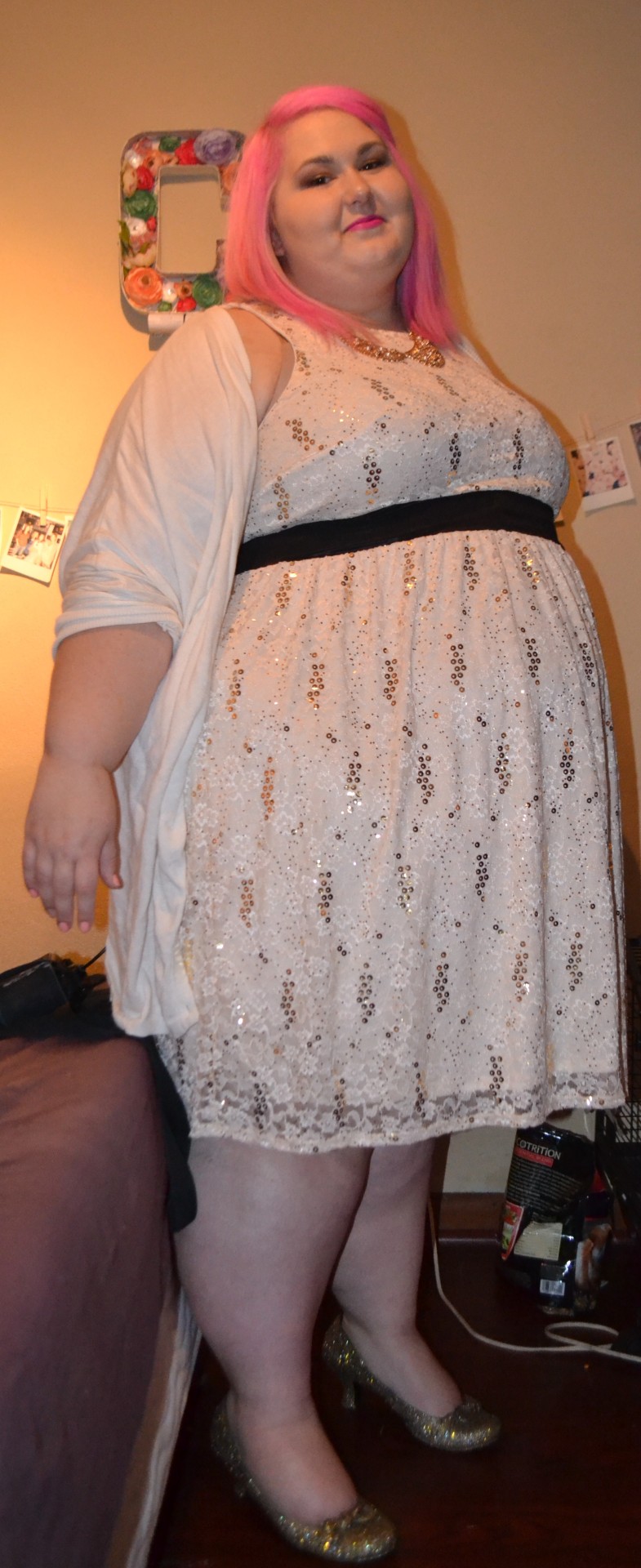 mostbeautifullie:  New Year Eve outfit and my outfit today.  Dress - Modcloth White