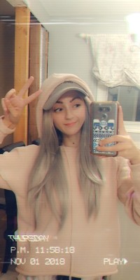 whats up ~ wig #1 came in today and I havent figured out how to probably put it on so HERES GREY HAIR BUN WITH A HAT ON