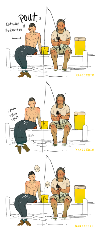 naniiebimworks:Going Fishing. Mer!Chirrut and Captain Baze