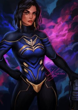 pharah-art:Pharah superhero suit by veradia.art