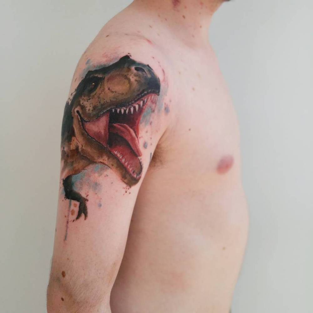 Embark on a prehistoric journey with a stunning TRex tattoo concept This  lifelike design captures the essence of these magnificent  Instagram