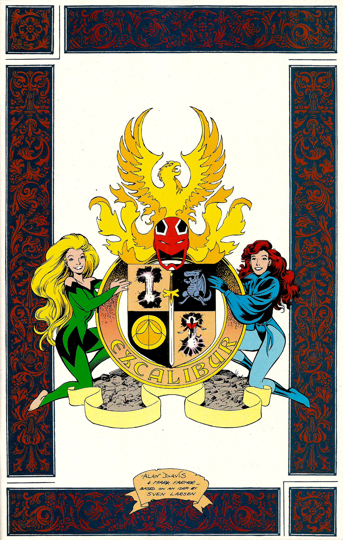 Frontispiece from Excalibur No. 50 (Marvel Comics, 1992). Art by Alan Davis and Mark