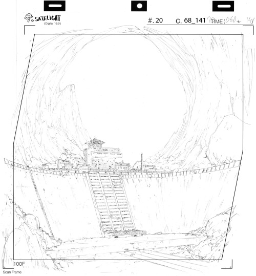 Background layouts from Basquash! (2009)「バスカッシュ！」のため2009年に描いたレイアウト。