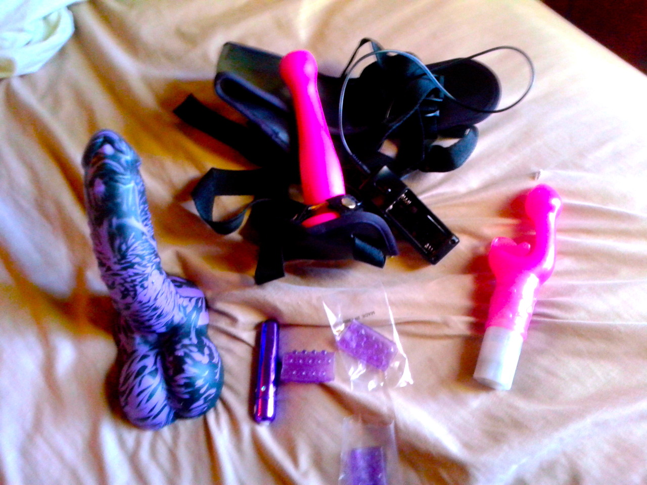 I found some missing sex toys today and realized how very purple and pink my collection