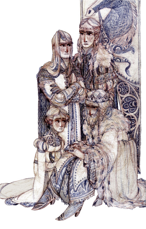 s-u-w-i:Rohan family &lt;3Éowyn, Éomer, Théodred, Théoden :3 gonna color it later…