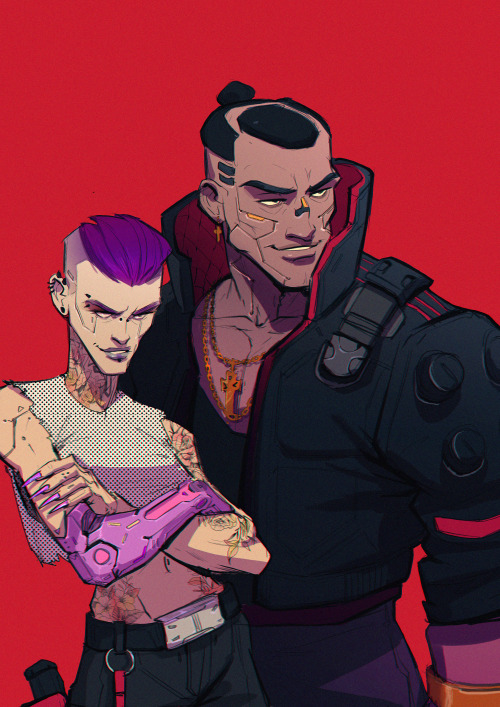 radacsart:Jacky + my V—cyberpunk2077 fanart