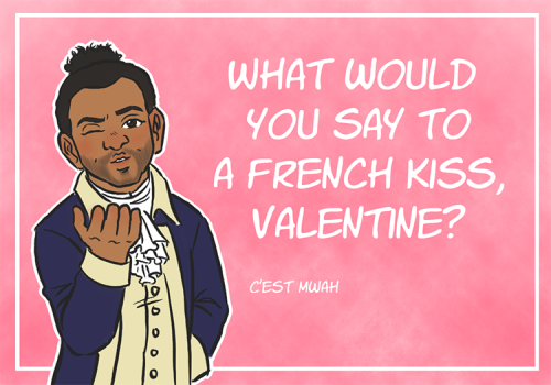 bisexualwilliamshakespeare:bootsssss:This year I’ve drawn some Hamilton-inspired valentines!  I dunn