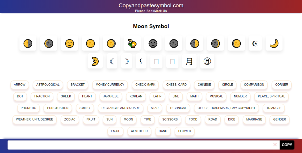 Get Moon Symbol Copy And Paste