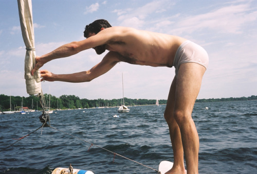 georgethe3rd:hellowhitebriefs: boating in tighty whities This guy knows how to have fun! Yee Yee!