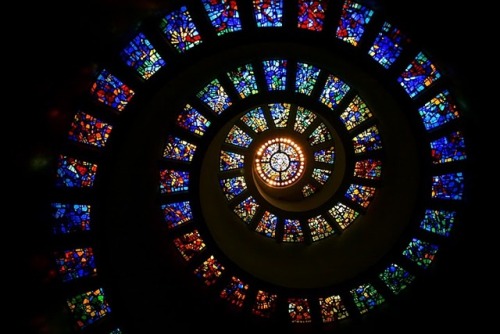 sixpenceee: The Glory Window, one of the largest stained glass pieces in the world adorns the ceilin