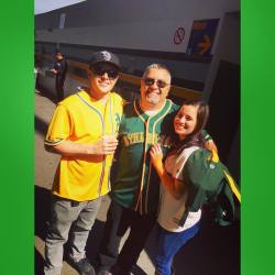 My beautiful nephew and niece, Tony and Angelina! @angelinaperez92 @tonyperez342 #greencollar #onelonelygiants #letsgooakland memories at the O.Co! #oaklandcolesium #greatoldlady #oaklandathletics #oaklandthleticfans  (at O.co Coliseum)