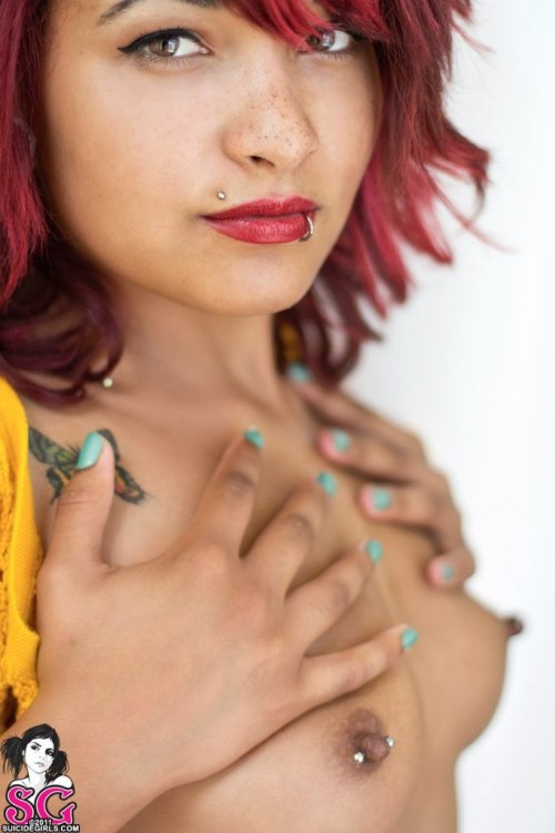 apetmaster:  #Callioppe Suicide  #Suicide Girls  #tatoo  #piercing  #colored hair