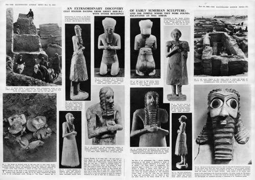 “An Extraordinary Discovery of Early Sumerian Sculpture.” Illustrated London News, May 19, 1934. Pho