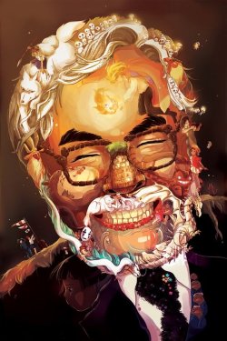 dorkly:  Portrait Of Hayao Miyazaki Made Of Ghibli Characters  My Filmmaker, Hayao