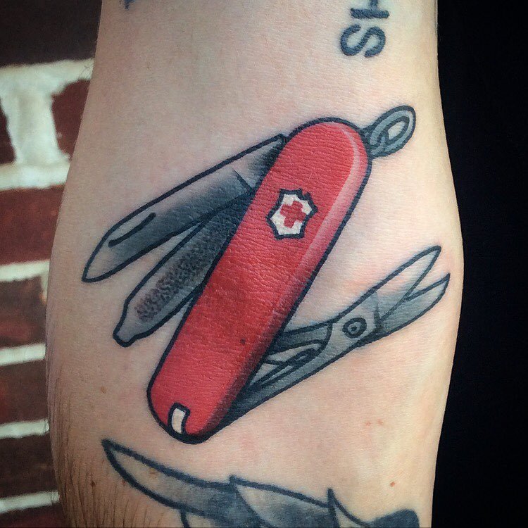 Swiss Army Knife Tattoos  For All Your Wilderness Survival Needs  Tattoodo