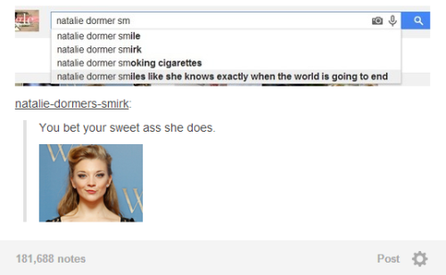 natallie-dormer: tumblr is just so whipped when it comes to natalie dormer