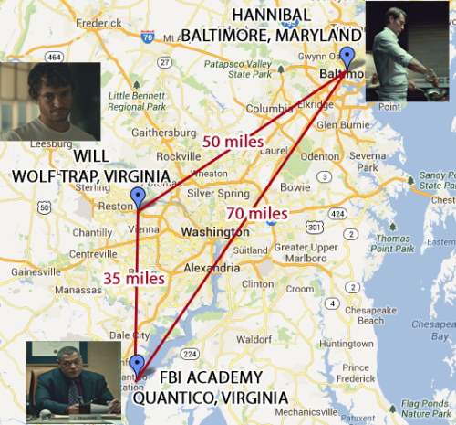 ixilecter:The depiction of the three important locations in HannibalBaltimore to FBI Academy - cca 7