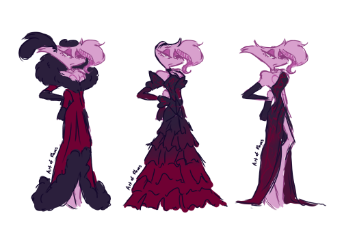 rhues:Some Angel Dust outfit concepts for my friends fanfic ‘It’s A Wonderful Afterlife: Chp 20- Uni