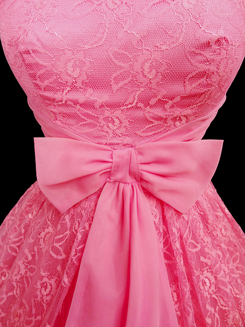 XXX vintagegal:1950s Bubblegum Pink Lace Chiffon photo