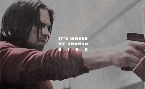 buckypupbarnes:  Don’t get too close, it’s dark insideIt’s where my demons hide. 