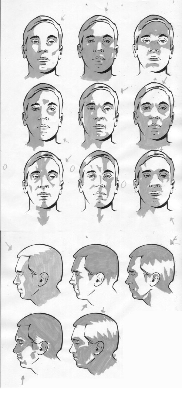 DeviantArt artist-refs: facial light study