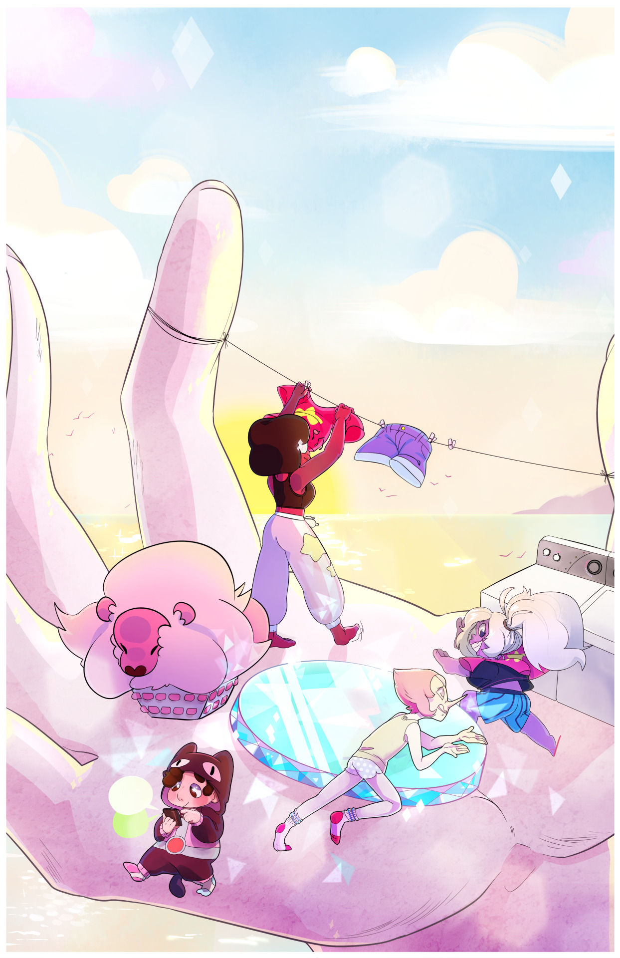 thedrawingskull:  I know the gems don’t do their own laundry but ¯\_(ツ)_/¯