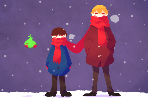 mobiuspsychics100:the-elf-draws:Uuh… Happy Halloween..? The snow is setting in where I live so I tho