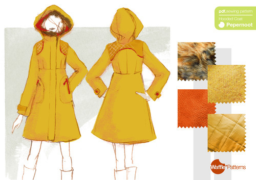 pdf sewing pattern hooded coat pepernoot