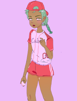 uglygirlsclub:  pupkid:  space alien baseball girl :-)  i like this so much  