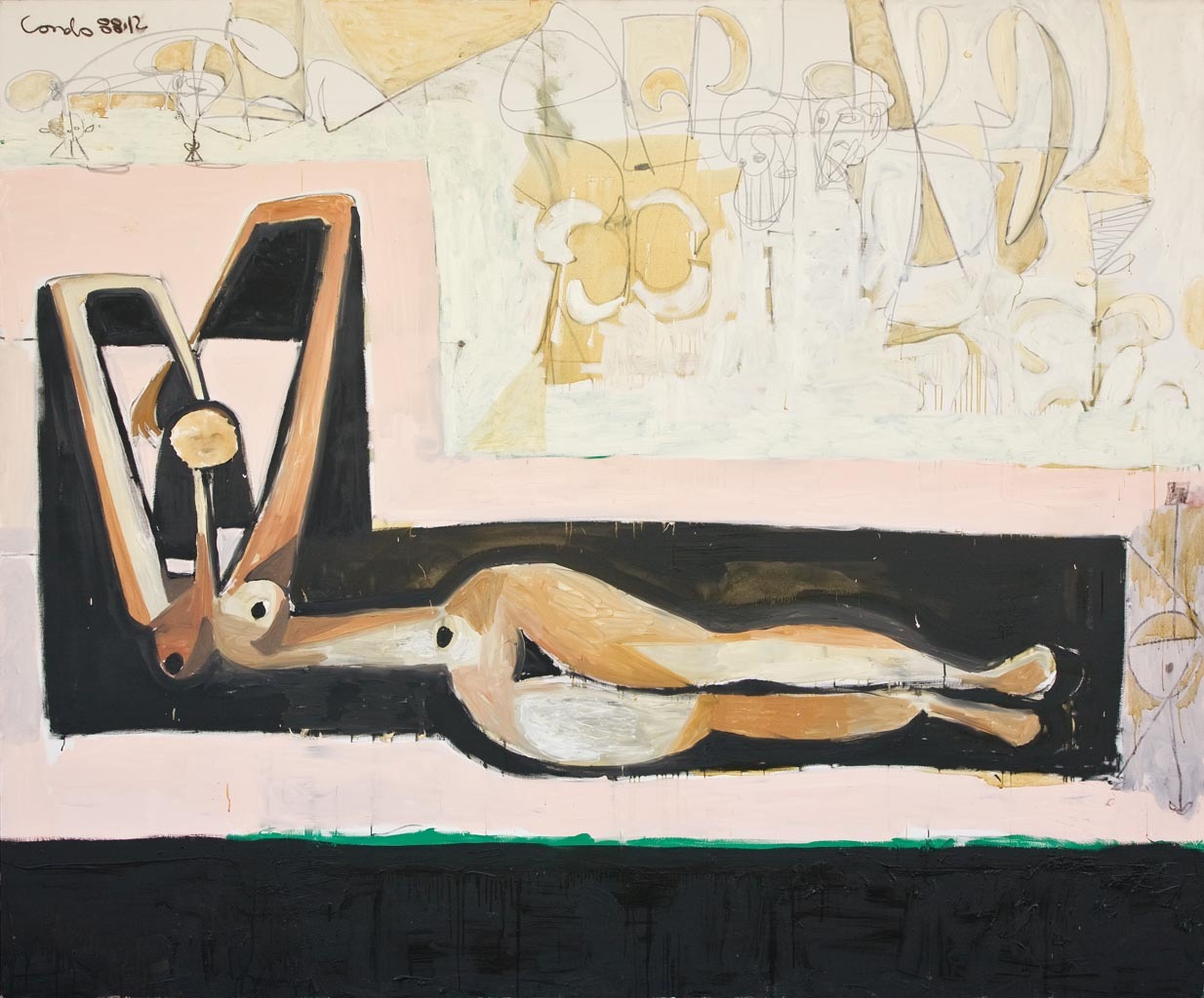 theories-of:  George Condo  Big Reclining Nude, 1988 