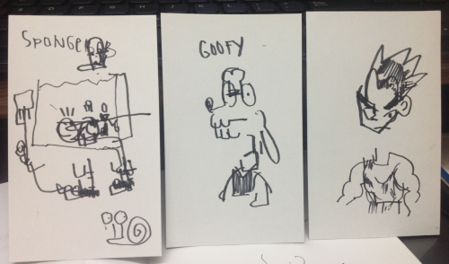 c2oh:  I drew these blindfolded while I had a webcam taped to my forehead and LSing them to sushi. I think I did great.