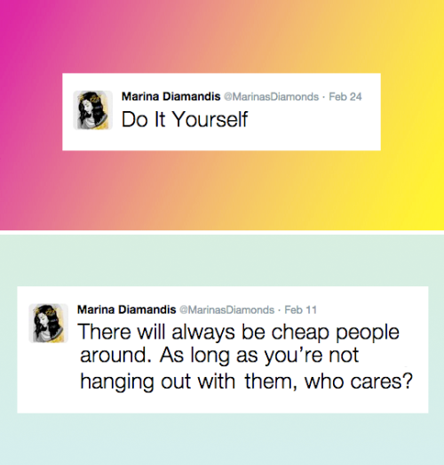 shampains:  @MarinasDiamonds + tweets 