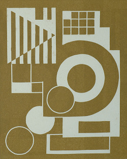 ein-bleistift-und-radiergummi: Karel Maes Linocut ‘Composition # 12′ 1924. (Source: williampcarlfineprints.com) 