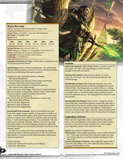 Magic the Gathering: Planeswalkers (Part 1) v1.00.  D&amp;D 5e Monster StatsCommissioned by