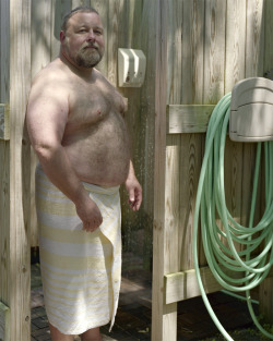 angryalan:  Steve - Taking a Shower (Provincetown, MA), 4x5, July 2009 Part of the series Brotherhood of Bears.